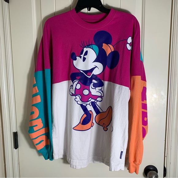 Disney Tops - Disney Mini Mouse Disney World Spirit Jersey in Vibrant Pink 100% Cotton